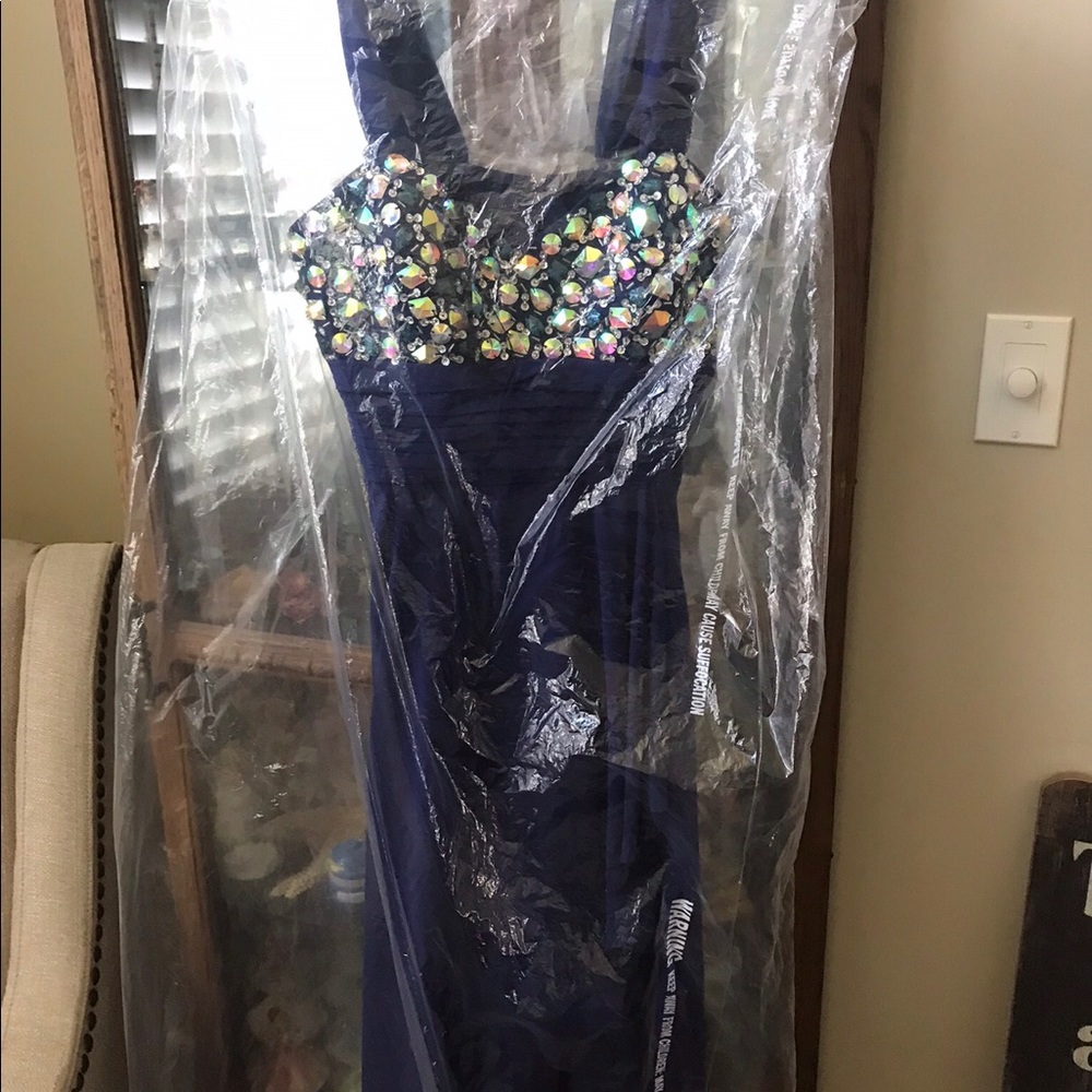 formal blue dress